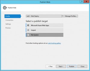Publishing your project to file system